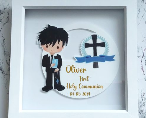 Communion or Confirmation Plaque in frame– for girl and boy