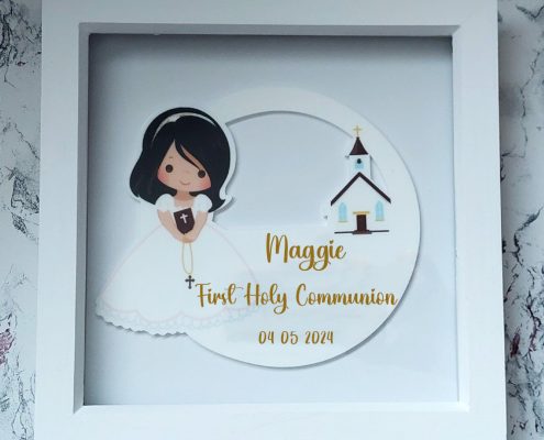 Communion or Confirmation Plaque in frame– for girl and boy