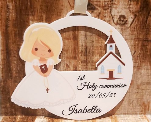 Communion or Confirmation Plaque – for girl blonde